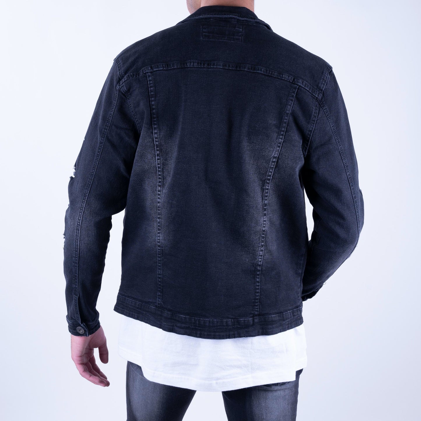 TR Premium Black Washed Denim Jacket (J-1084)