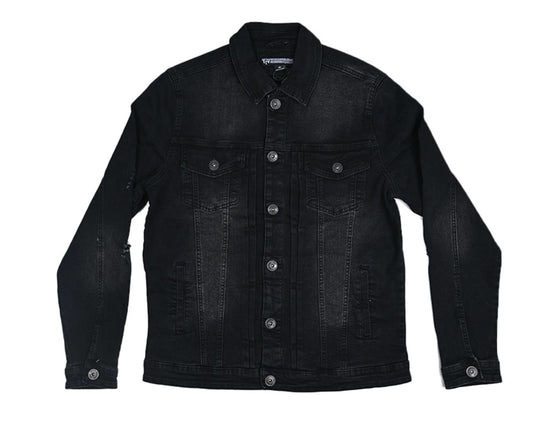 TR Premium Black Washed Denim Jacket (J-1084)