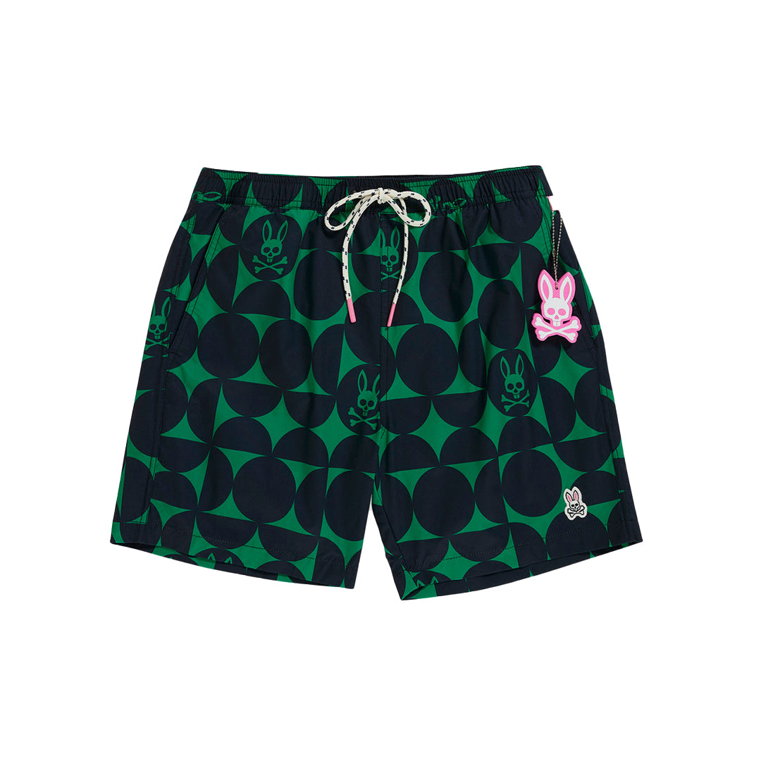 Psycho Bunny Mens Bennett Swim Trunks - Neon Jade