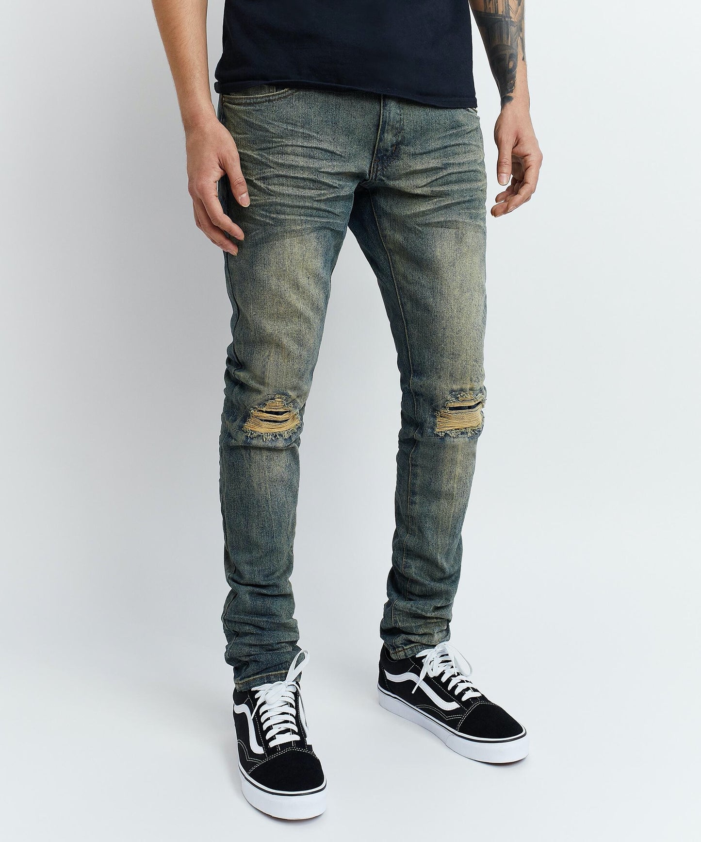 Reason Huntington Vintage Wash Destroyed Denim