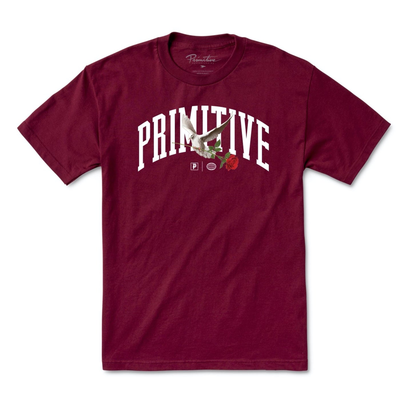 Primitive Messenger Tee in Burgundy