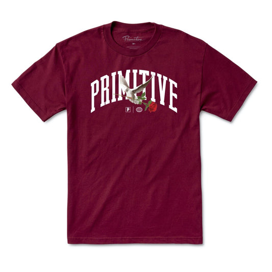 Primitive Messenger Tee in Burgundy