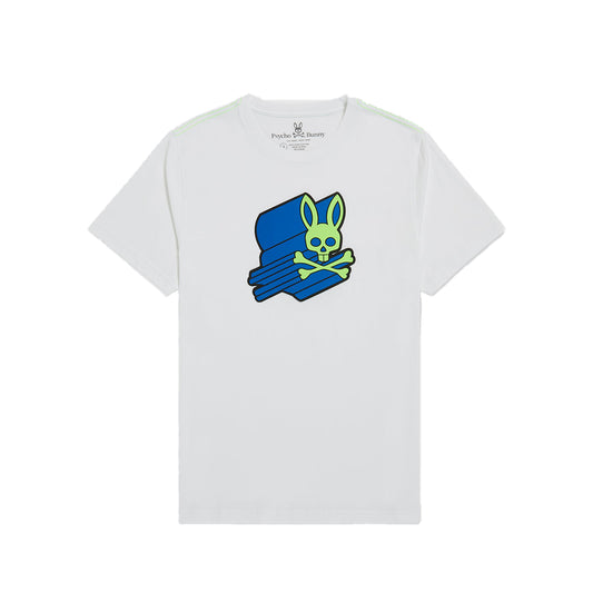 Psycho Bunny Mens Asher Logo Tee in White