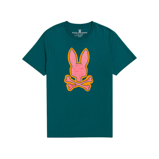 Psycho Bunny Bennett Graphic Tee in Cosmic Teal