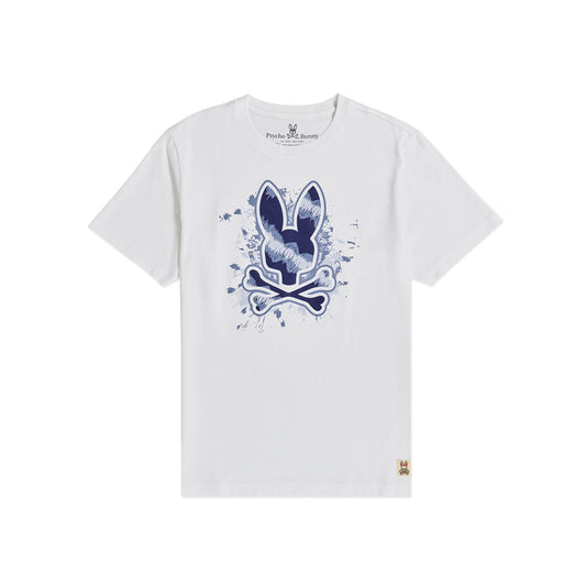 Psycho Bunny Mens Drayton Graphic Tee - White