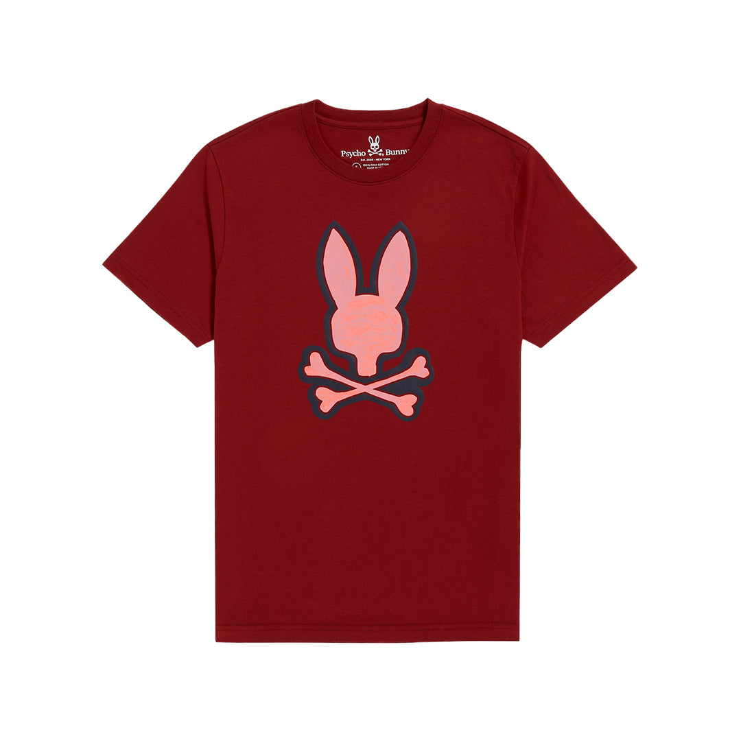 Psycho Bunny Bennett Graphic Tee in Mulled Wine