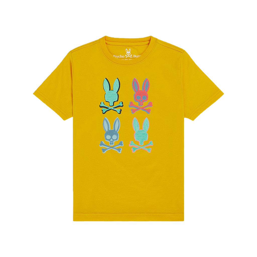 Psycho Bunny Bennett Multi Bunny Graphic Tee in Amber Frost