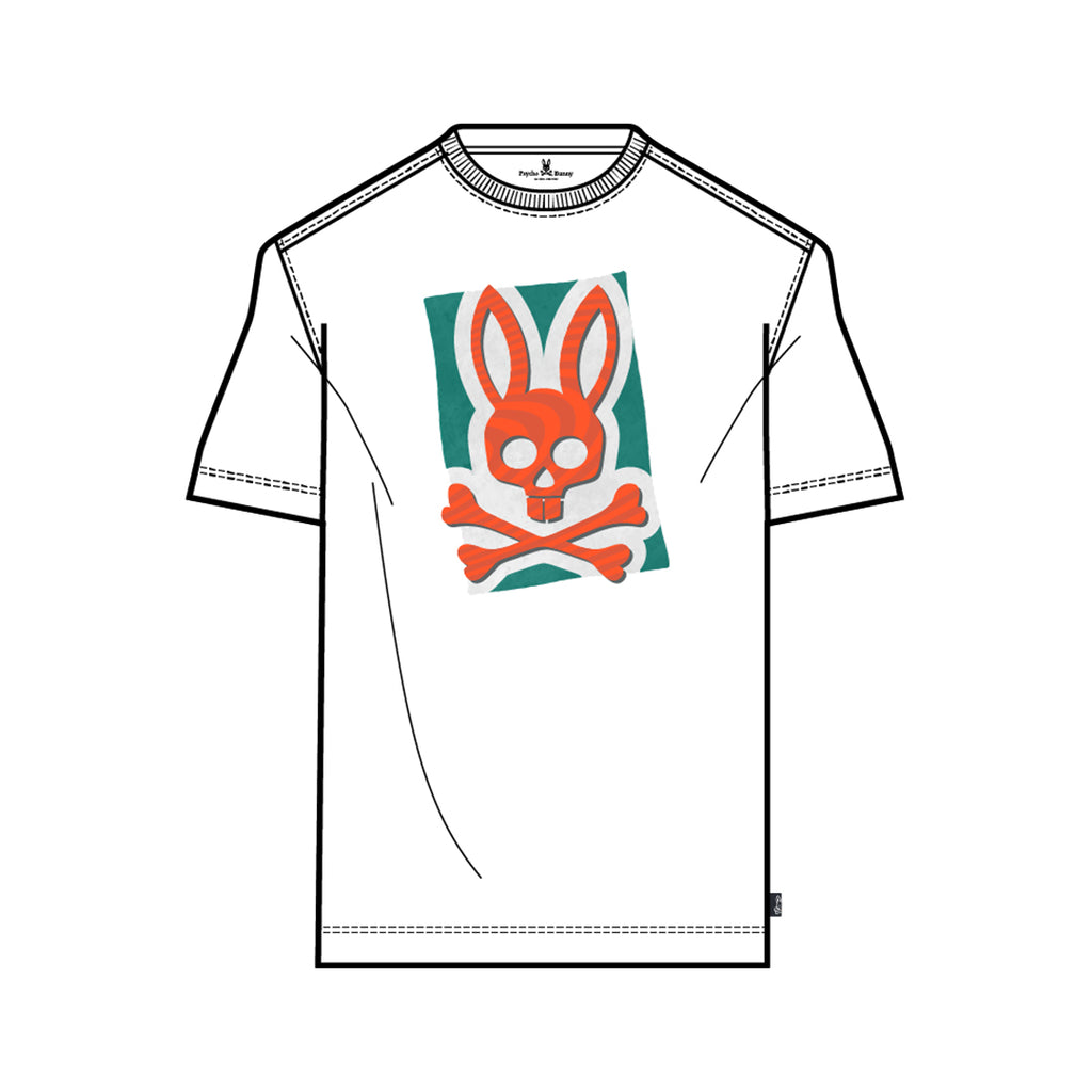 Psycho Bunny Mens Wyatt Graphic Tee - White