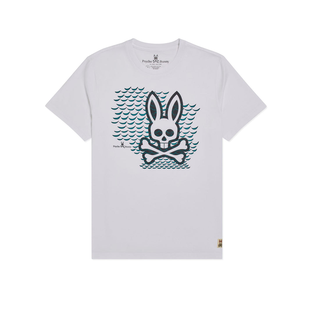 Psycho Bunny Mens Newbold Graphic Tee - White