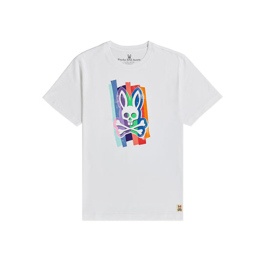 Psycho Bunny Mens Tatterford Graphic Tee - White