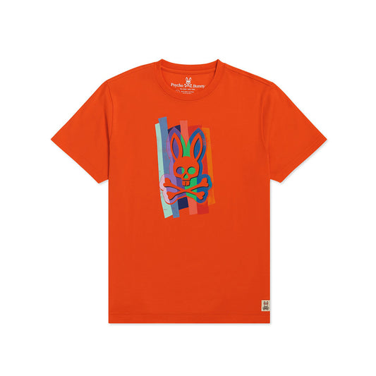 Psycho Bunny Mens Tatterford Graphic Tee - Sunset Orange