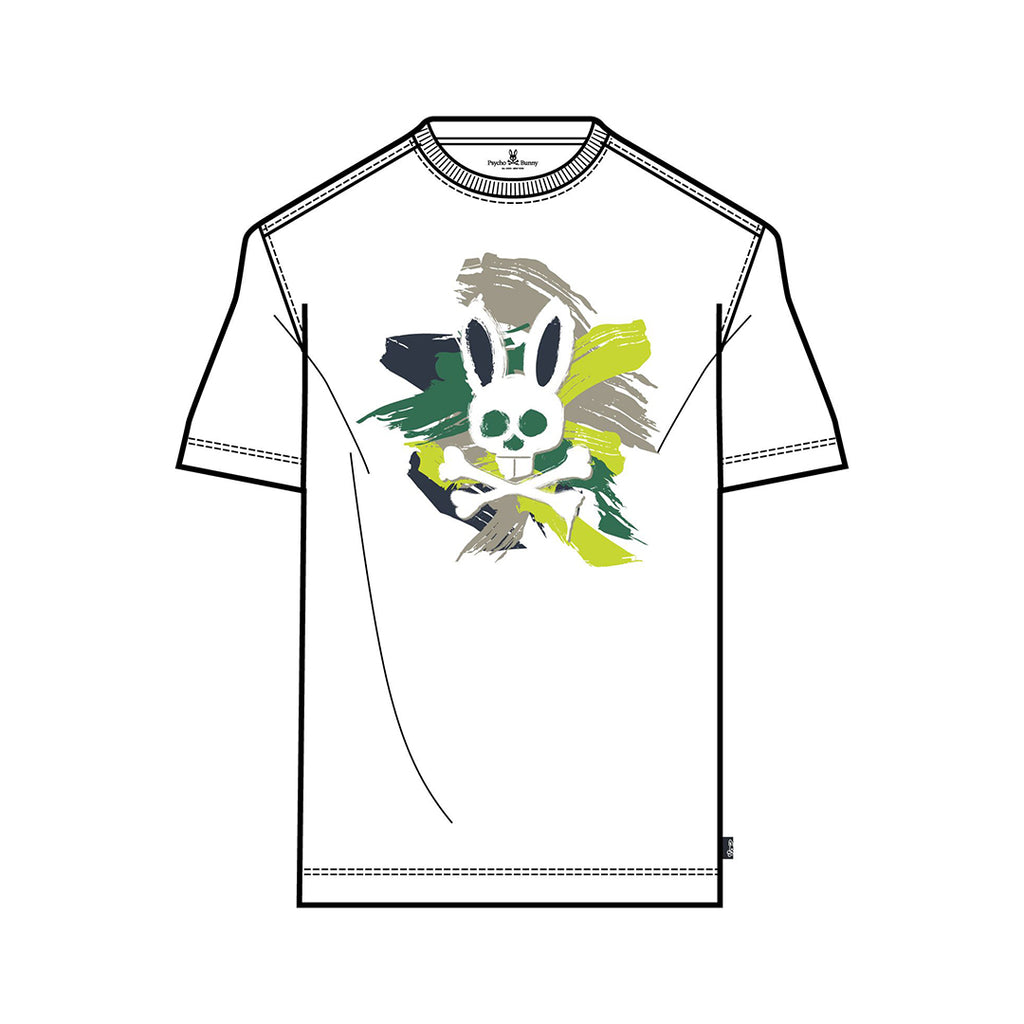 Psycho Bunny Mens Riverside Graphic Tee - White