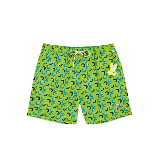 Psycho Bunny Mens Shingle Swim Trunks - Green Gecko