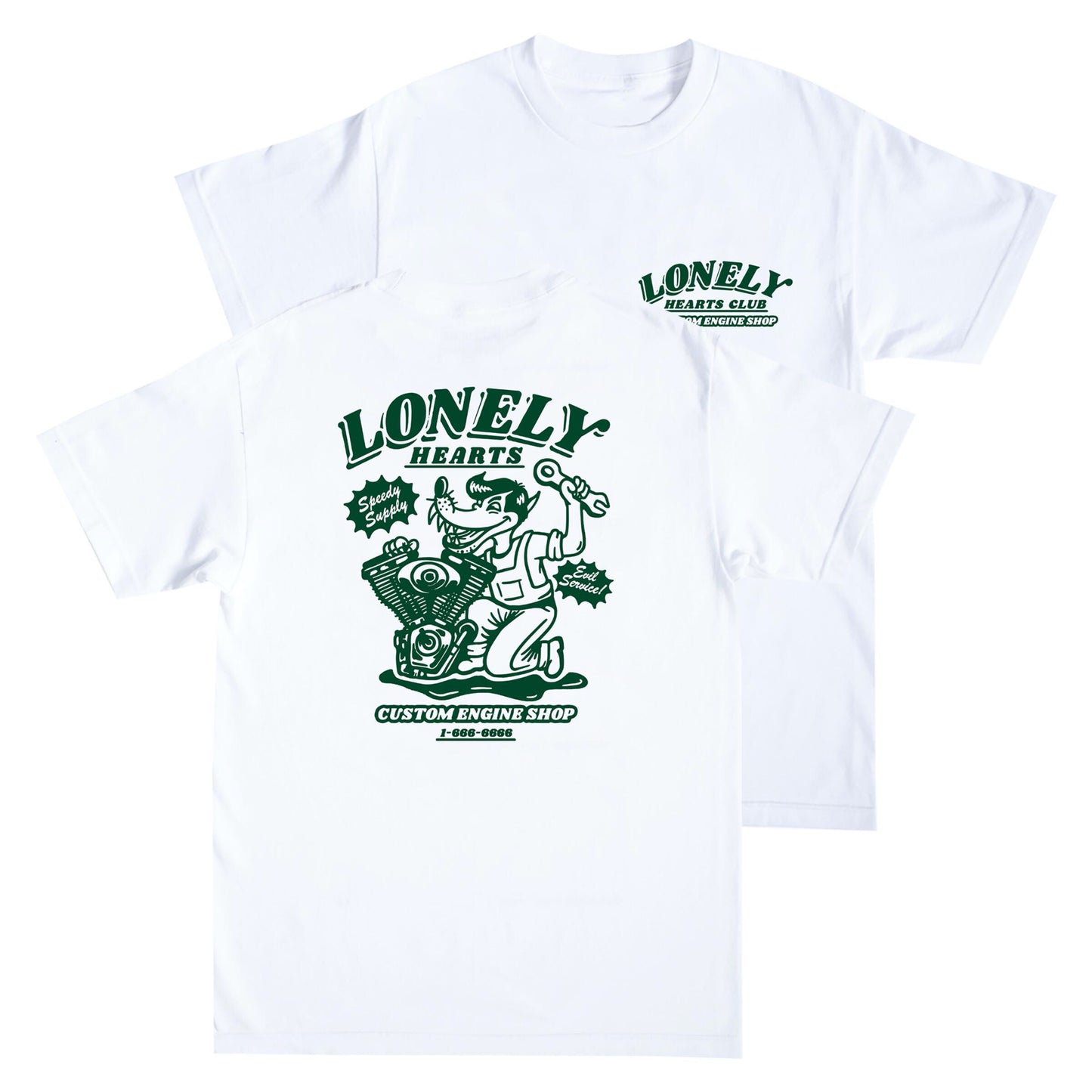 Lonely Hearts Custom Engine Shop Tee