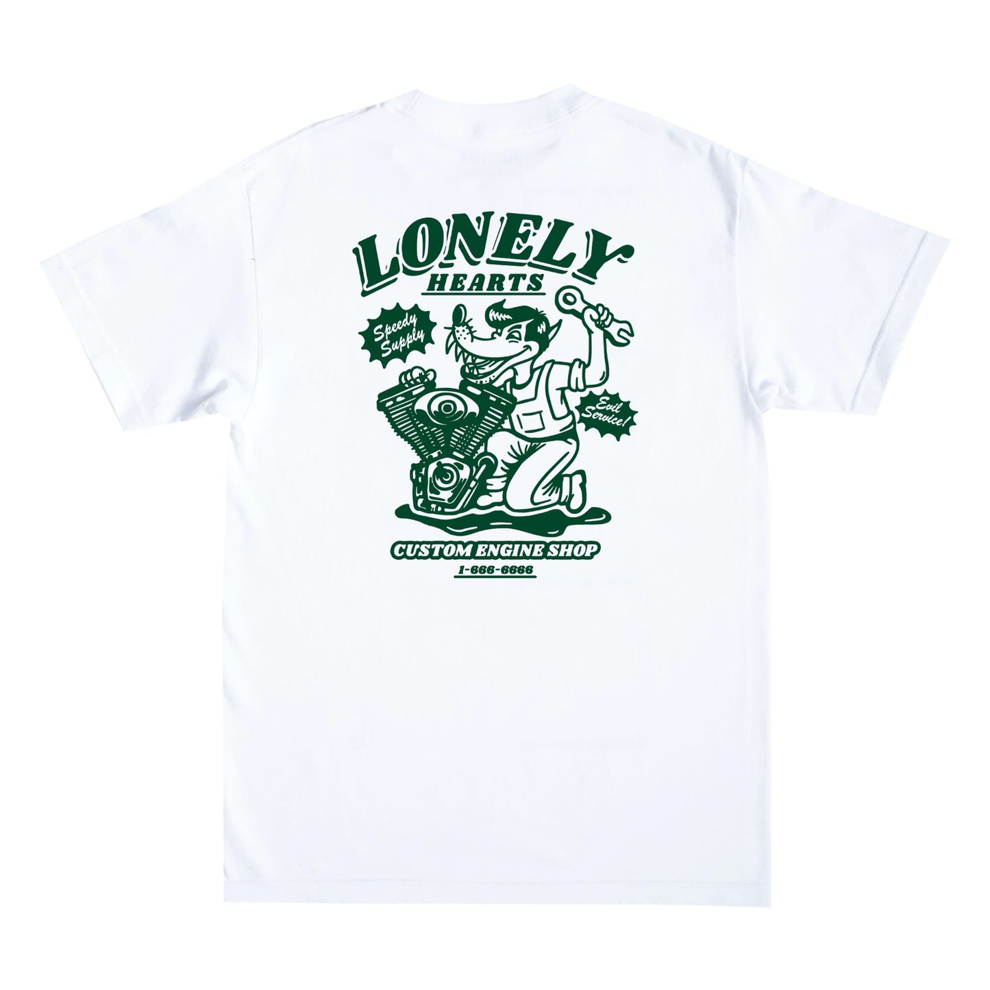 Lonely Hearts Custom Engine Shop Tee