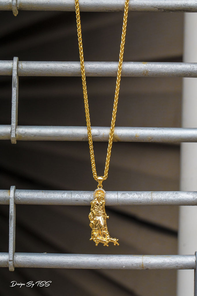 Golden Gilt St. Lazarus Necklace
