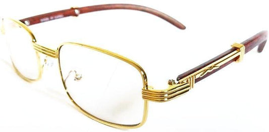 Square Carter Wood Sunglasses (Gold)