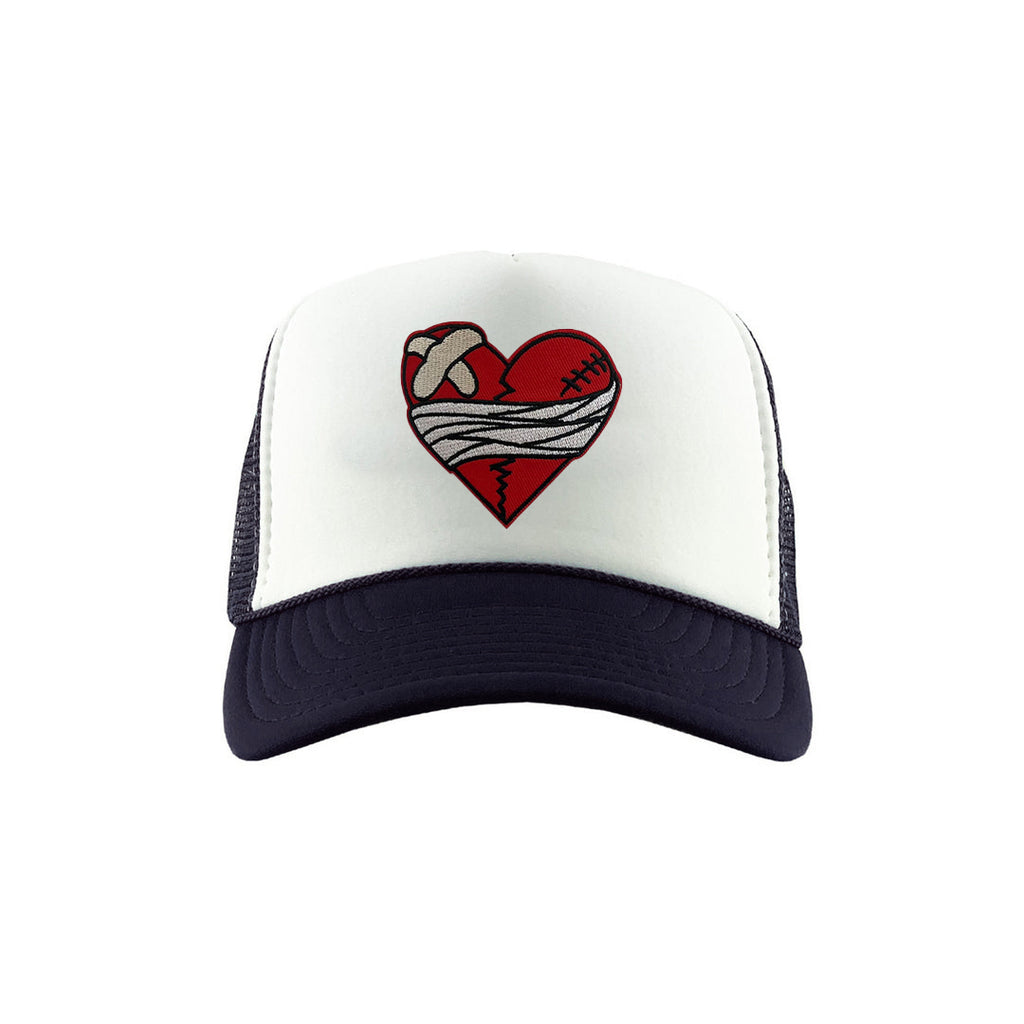 TDNY Broken Heart Trucker Hat in Navy/White