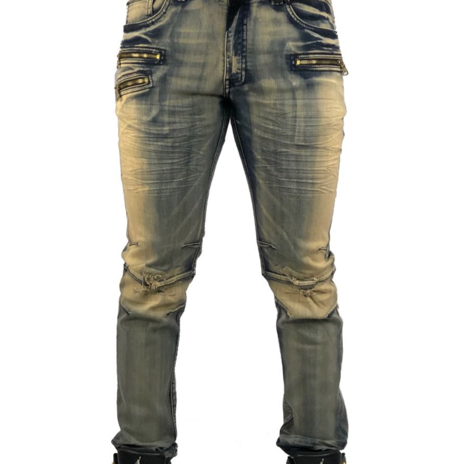 Gold 2025 biker jeans