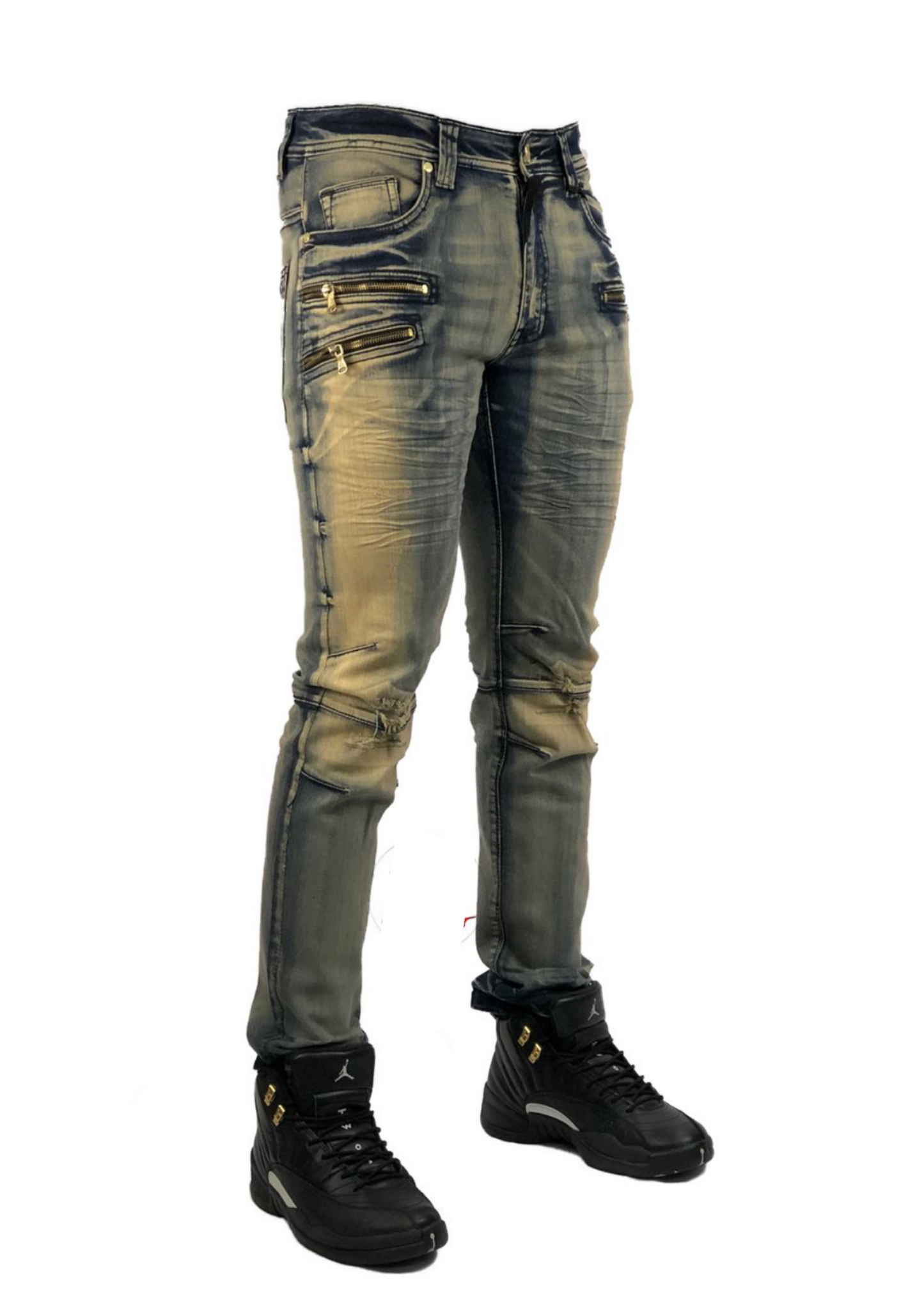 Elite Premium Denim Topaz Biker Jeans