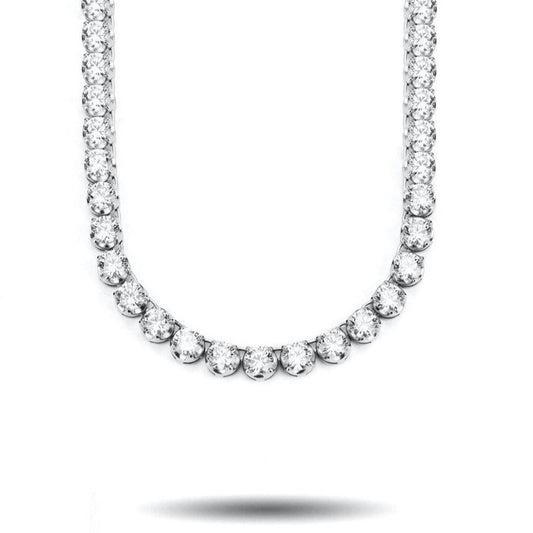 Gold Gods 4MM Diamond Buttercup Tennis Chain - White Gold