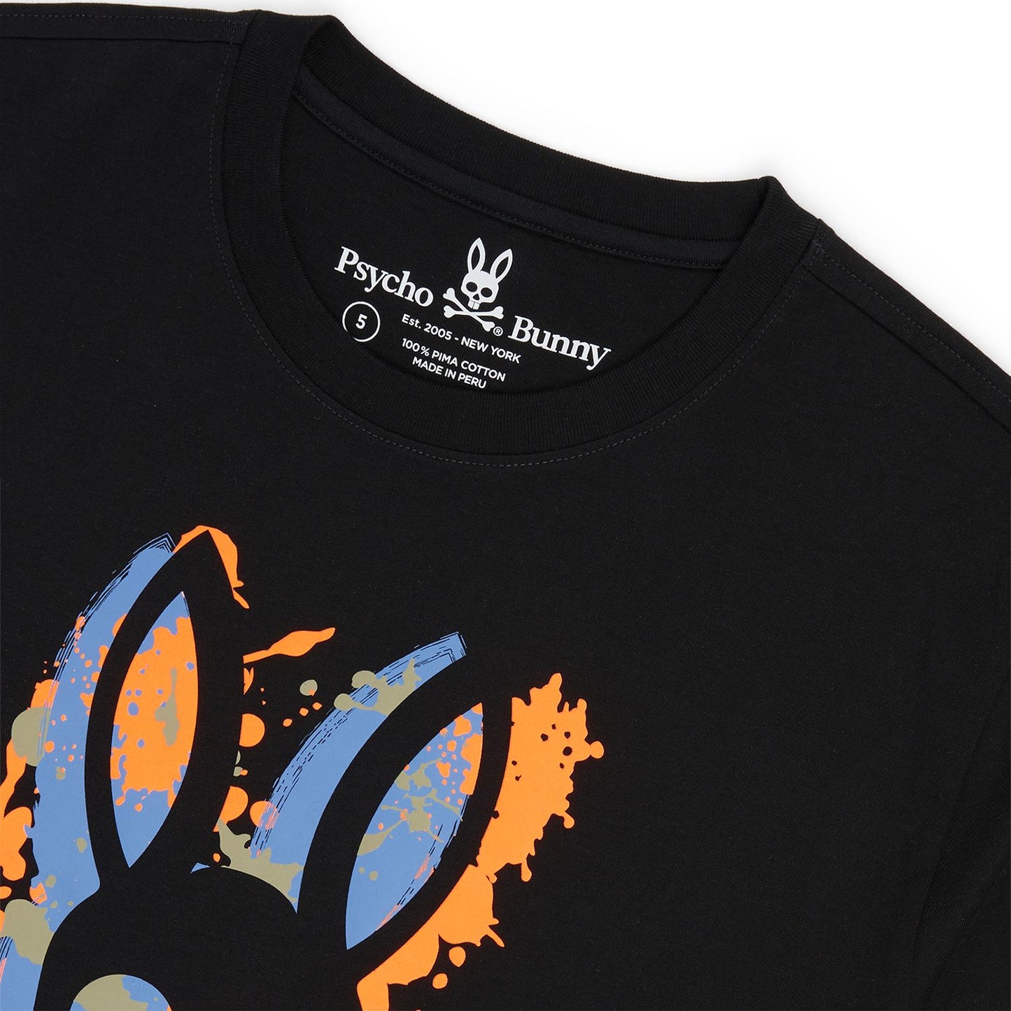 Psycho Bunny Mens Waverly Graphic Tee - Black