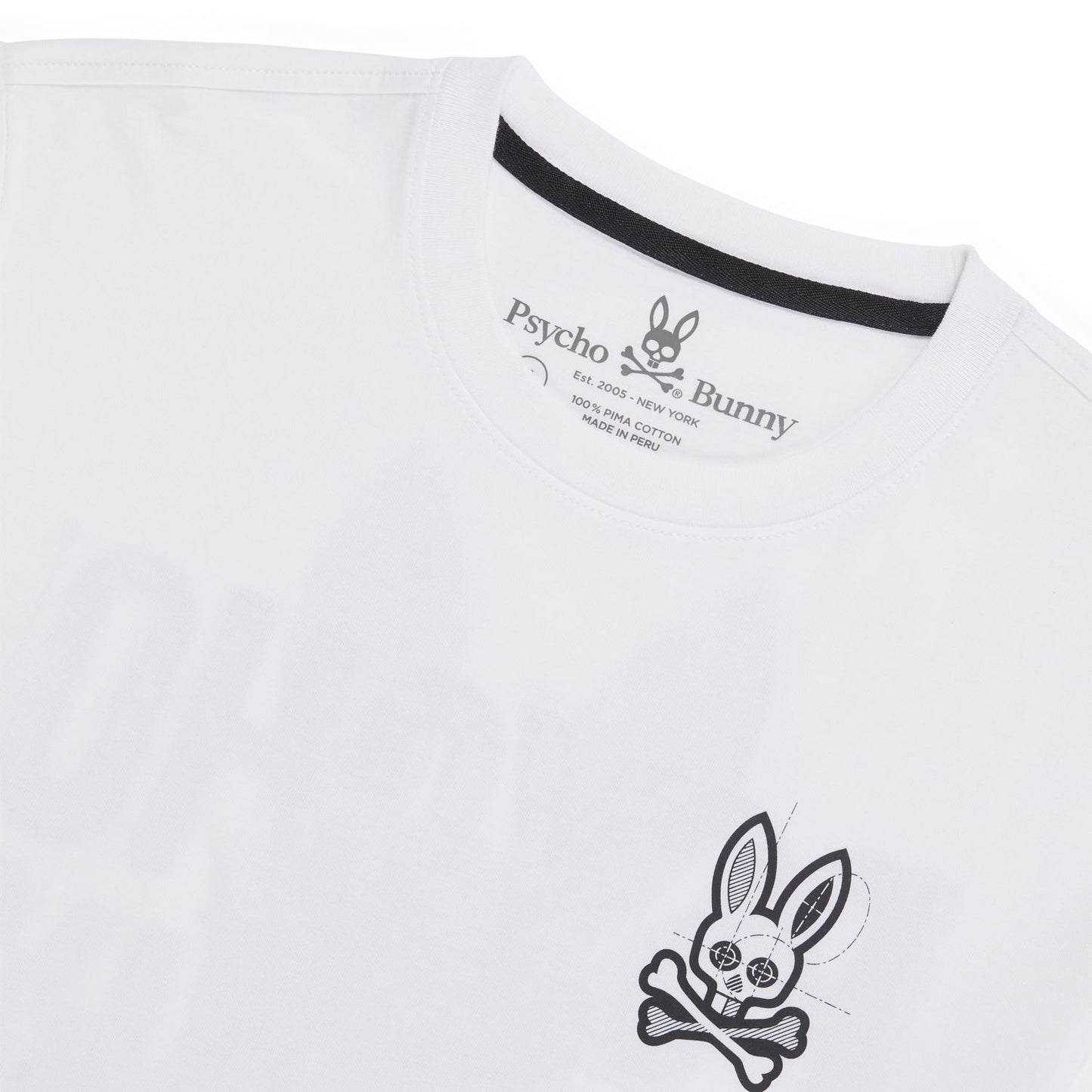 Psycho Bunny Mens Depoe Back Graphic Tee - White