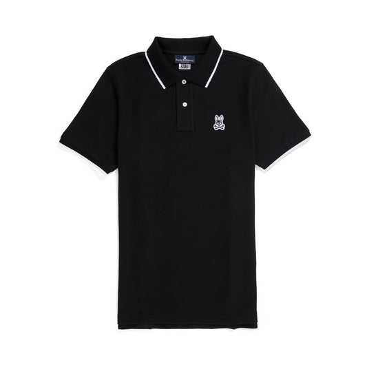 Psycho Bunny Mens Serge Pique Fashion Polo - Black