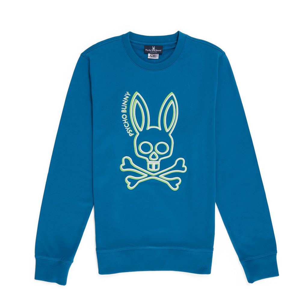 Psycho Bunny Mens Gresham Embroidered Sweat Shirt - Aegean Sea