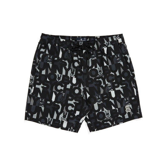 Psycho Bunny Mens Bagh Swim Shorts - Black