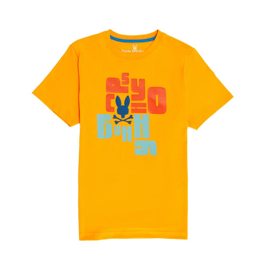 Psycho Bunny Mens Lyons Flocking Graphic Tee - Saffron