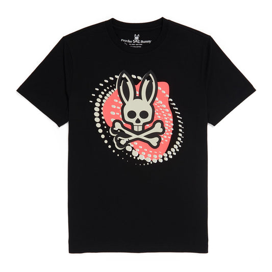 Psycho Bunny Mens Hurell Graphic Tee - Black