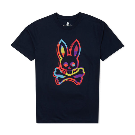 Psycho Bunny Mens Binns Graphic Tee - Navy