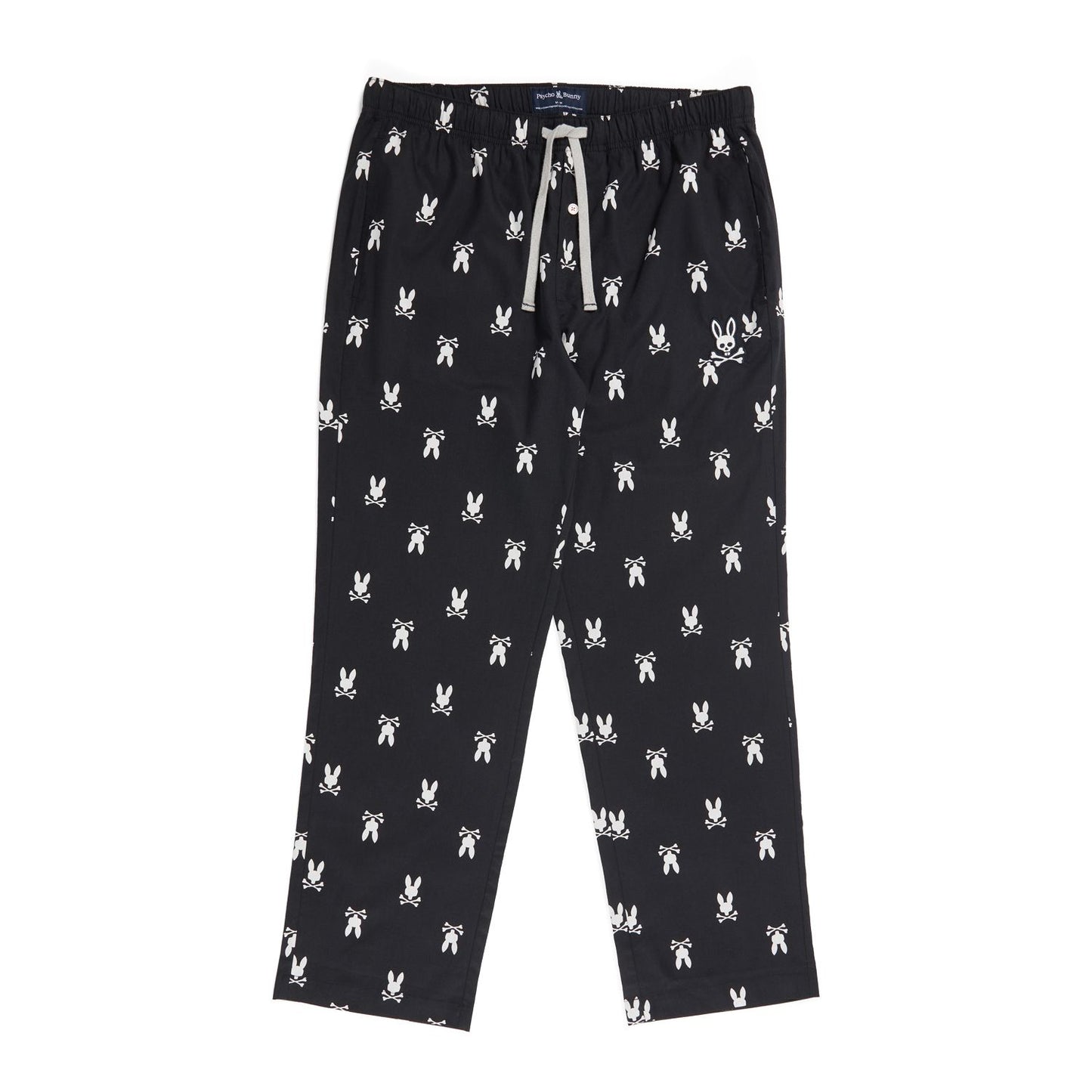 Psycho Bunny Mens Woven Poplin Lounge Pant - Black