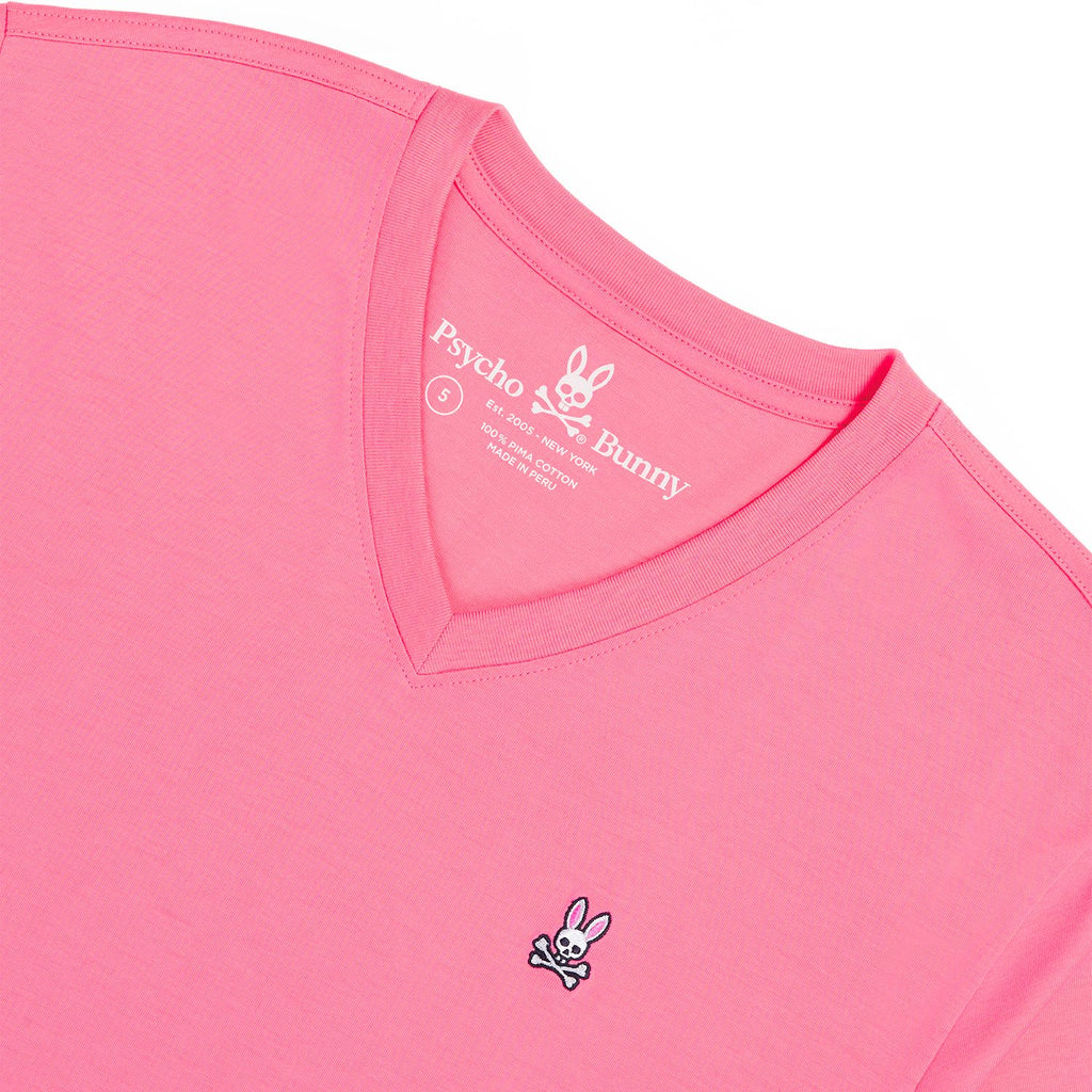 Psycho Bunny Classic V Neck Tee - Pink Punch