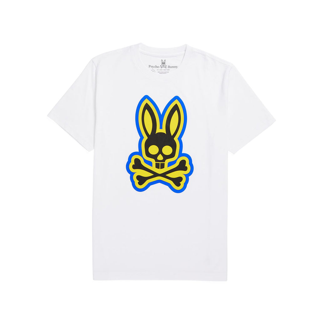 Psycho Bunny Mens Patchin Graphic Tee - White