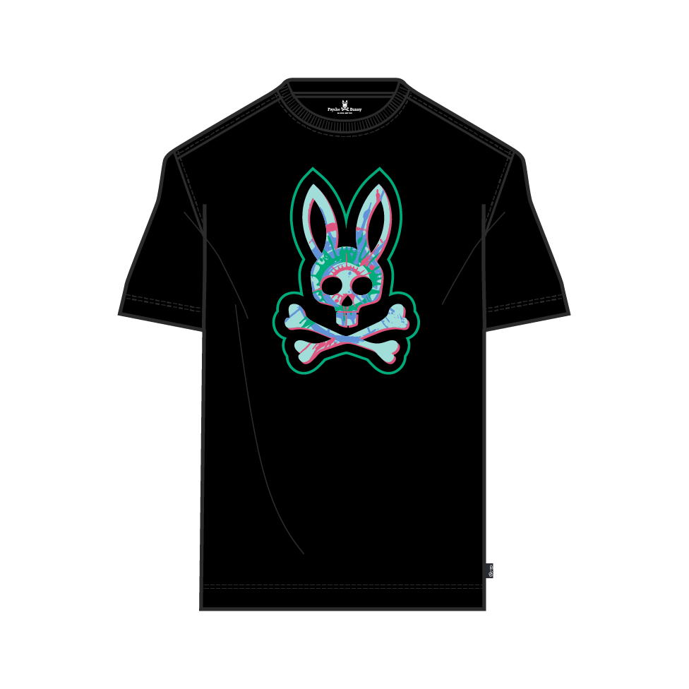 Psycho Bunny Mens Alsop Graphic Tee - Black