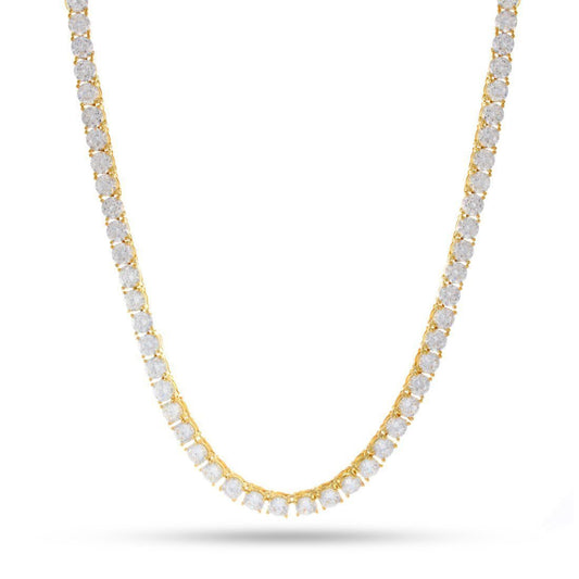 King Ice 4mm 14K Gold Single Row Tennis Chain